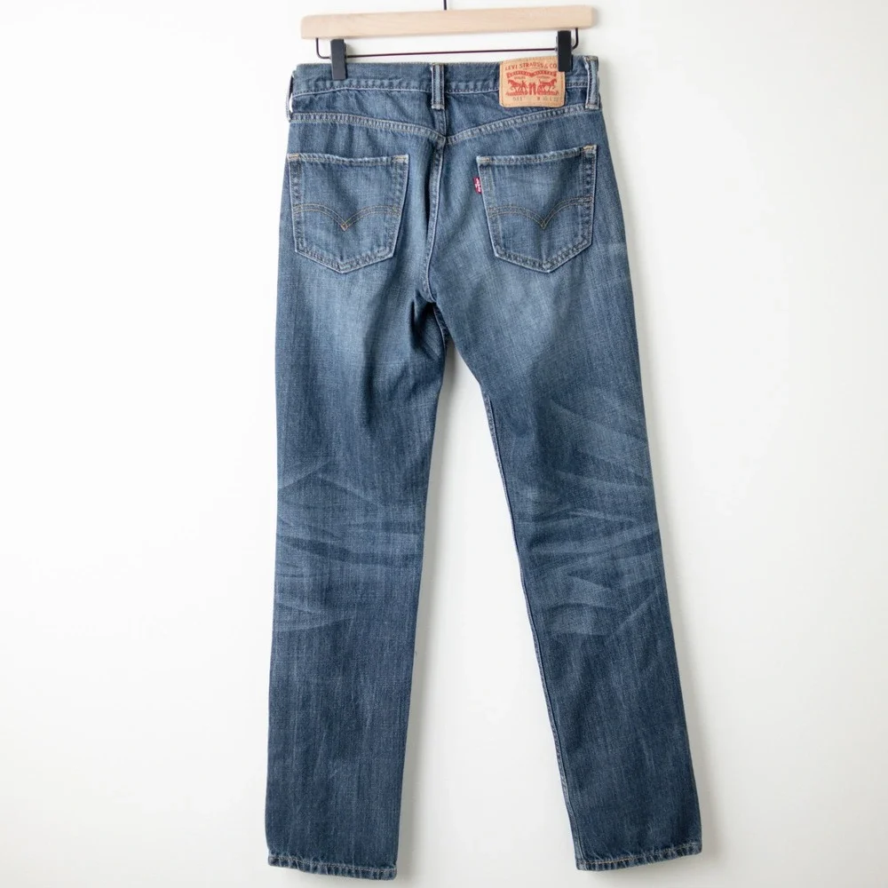 Levis 511 Slim Straight Jeans Mens 30x32 Blue Stretch Medium Wash Mid Rise Faded